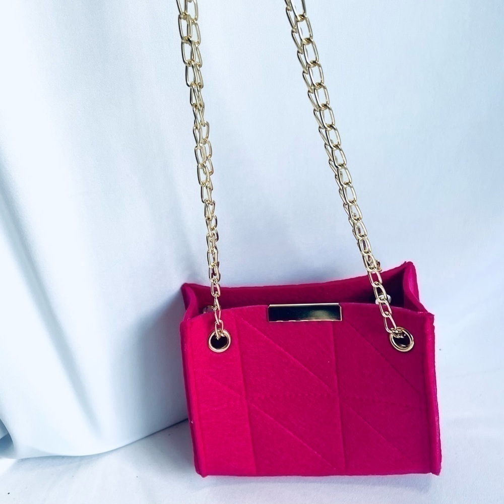 NWOT Barbie Style Hot Pink Square Evening Bag Women Mini Purse Girls - Picture 5 of 13